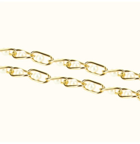 Avizar Bijou de Téléphone Chaîne Maille Perles Solide et Résistante 110cm Doré