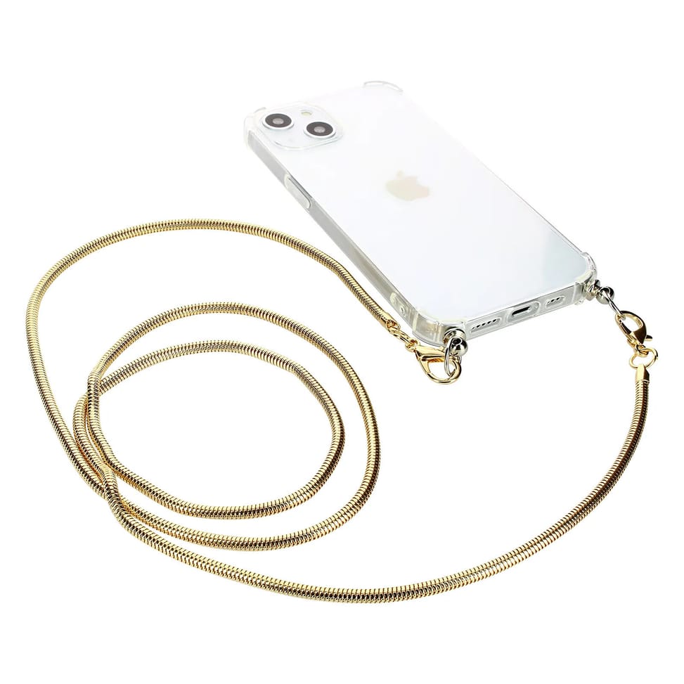 Avizar Bijou de Téléphone Chaîne Maille Serpent 110cm Doré — image 2