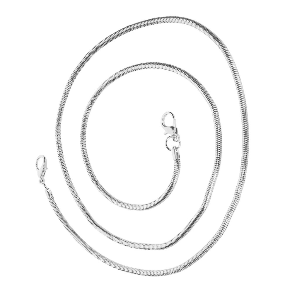 Avizar Bijou de Téléphone Chaîne Maille Serpent Solide 110cm argentée