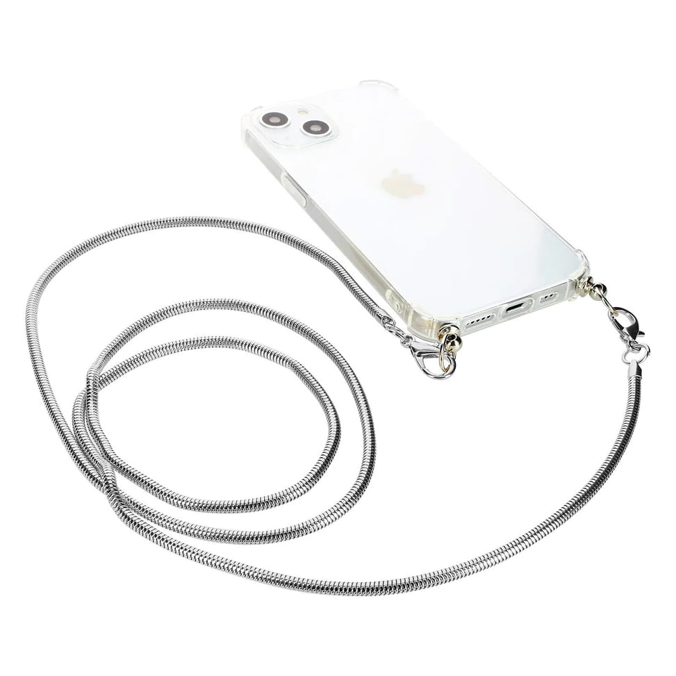 Avizar Bijou de Téléphone Chaîne Maille Serpent Solide 110cm argentée — image 2