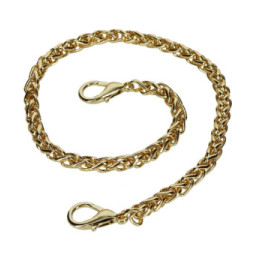 Avizar Bijou de Téléphone Chaîne Tissée Maille Palmier Métallique 40cm Doré