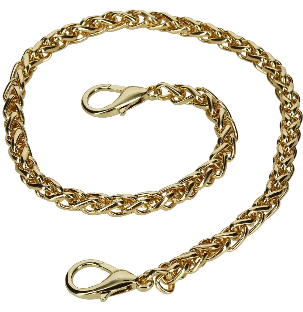 Avizar Bijou de Téléphone Chaîne Tissée Maille Palmier Métallique 40cm Doré