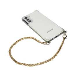 Avizar Bijou de Téléphone Chaîne Tissée Maille Palmier Métallique 40cm Doré