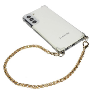 Avizar Bijou de Téléphone Chaîne Tissée Maille Palmier Métallique 40cm Doré