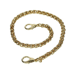 Avizar Bijou de Téléphone Chaîne Tissée Maille Palmier Métallique 40cm Doré
