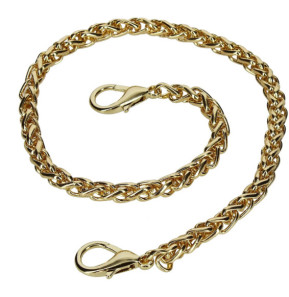 Avizar Bijou de Téléphone Chaîne Tissée Maille Palmier Métallique 40cm Doré