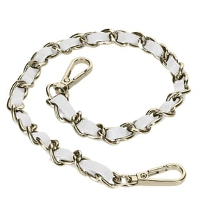Avizar Bijou de Téléphone Chaîne Tressée Argent Simili Cuir Blanc 40cm — image 5