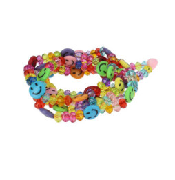 Avizar Bijou de Téléphone Collier Perles et Smiley 110cm Collection Smile Multicolore