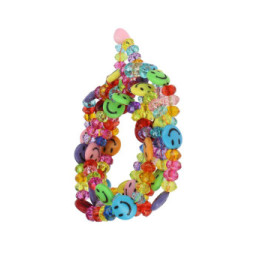 Avizar Bijou de Téléphone Collier Perles et Smiley 110cm Collection Smile Multicolore