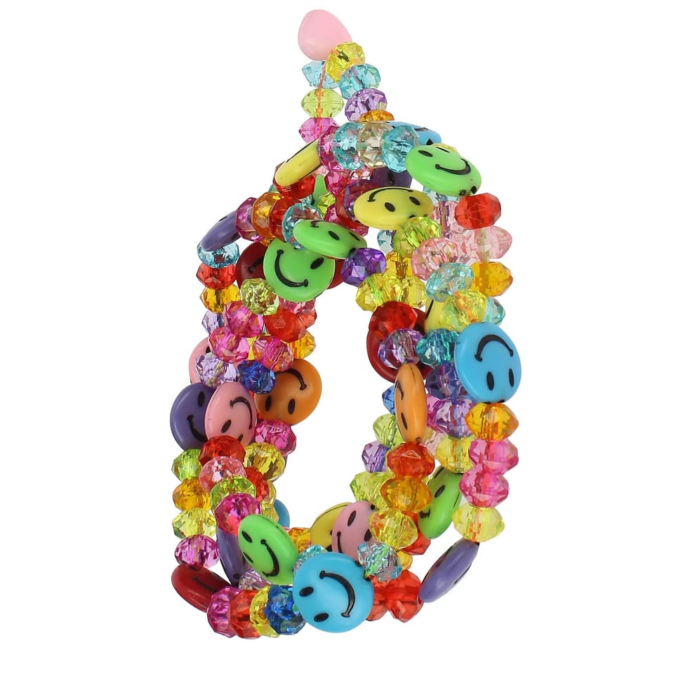 Avizar Bijou de Téléphone Collier Perles et Smiley 110cm Collection Smile Multicolore — image 2