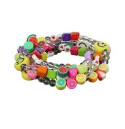 Avizar Bijou de Téléphone Collier Smiley et Fruits 110cm Collection Smile Multicolore