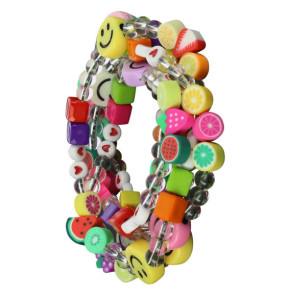 Avizar Bijou de Téléphone Collier Smiley et Fruits 110cm Collection Smile Multicolore