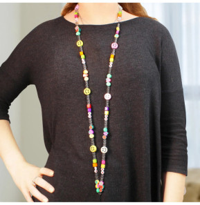 Avizar Bijou de Téléphone Collier Smiley et Fruits 110cm Collection Smile Multicolore