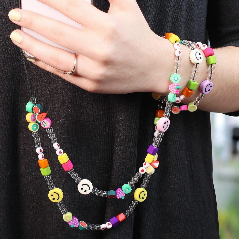 Avizar Bijou de Téléphone Collier Smiley et Fruits 110cm Collection Smile Multicolore — image 4
