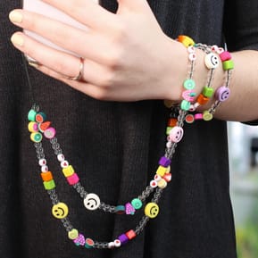 Avizar Bijou de Téléphone Collier Smiley et Fruits 110cm Collection Smile Multicolore — image 4