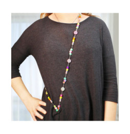 Avizar Bijou de Téléphone Collier Smiley et Fruits 110cm Collection Smile Multicolore