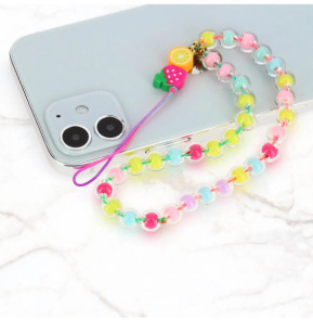 Avizar Bijou de Téléphone Homemade à Perles Rondes Collection Tutti Frutti multicolore