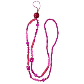Avizar Bijou de téléphone Universel 90cm Perles de cristal et Heishi Fuchsia — image 2