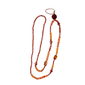 Avizar Bijou de téléphone Universel 90cm Perles de cristal et Heishi Orange — image 2
