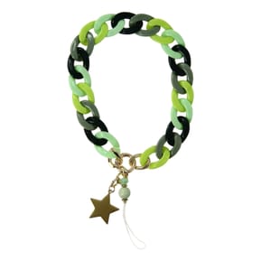 Avizar Bijou de Téléphone Universel Grosse Maille Cubaine et Étoile 35cm Vert / Noir — image 2