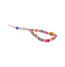 Avizar Bijou Téléphone Bracelet à Perles Heishi, Smiley, lettres Happy Collection Smile
