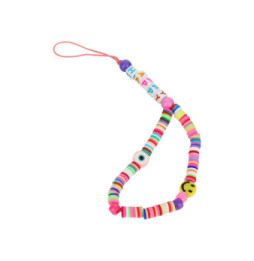 Avizar Bijou Téléphone Bracelet à Perles Heishi, Smiley, lettres Happy Collection Smile