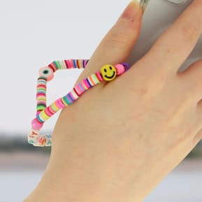 Avizar Bijou Téléphone Bracelet à Perles Heishi, Smiley, lettres Happy Collection Smile — image 3