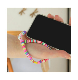Avizar Bijou Téléphone Bracelet à Perles Heishi, Smiley, lettres Happy Collection Smile