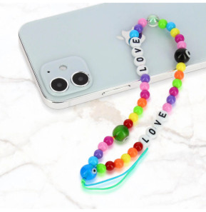 Avizar Bijou Téléphone Bracelet Love Circonférence 25cm Collection Lovely Multicolore