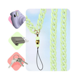 Avizar Bijou Téléphone Universel Chaîne Cubaine Plate 90cm avec Dragonne Vert Pâle