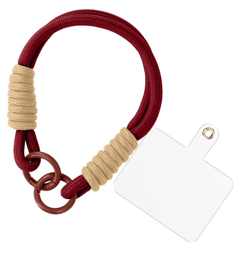 Avizar Bracelet pour téléphone Lanière courte Nylon Bordeaux