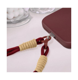 Avizar Bracelet pour téléphone Lanière courte Nylon Bordeaux