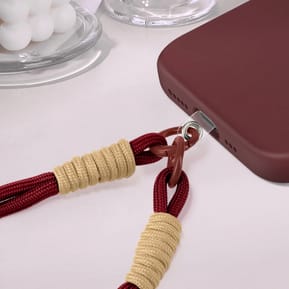 Avizar Bracelet pour téléphone Lanière courte Nylon Bordeaux — image 4