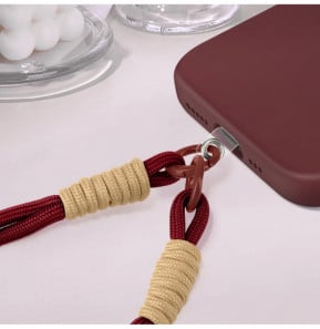 Avizar Bracelet pour téléphone Lanière courte Nylon Bordeaux