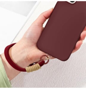 Avizar Bracelet pour téléphone Lanière courte Nylon Bordeaux