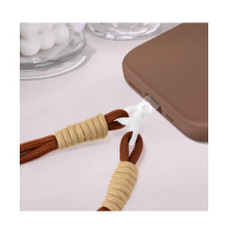 Avizar Bracelet pour téléphone Lanière courte Nylon Marron