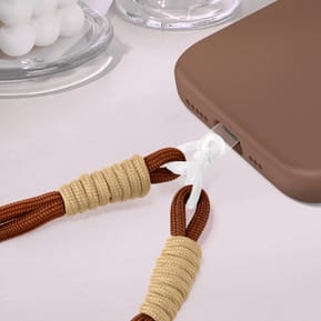 Avizar Bracelet pour téléphone Lanière courte Nylon Marron — image 4