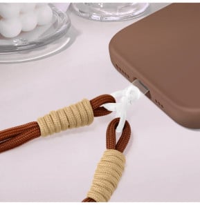 Avizar Bracelet pour téléphone Lanière courte Nylon Marron