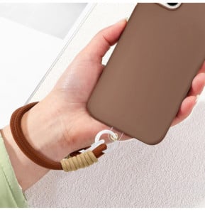 Avizar Bracelet pour téléphone Lanière courte Nylon Marron