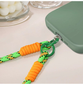 Avizar Bracelet pour téléphone Lanière courte Nylon Vert Citron