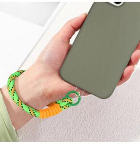 Avizar Bracelet pour téléphone Lanière courte Nylon Vert Citron
