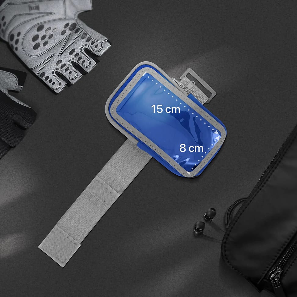 Avizar Brassard Sport pour Smartphone Tactile Attache Bras ou Avant-bras Poche Zippée Bleu — image 3