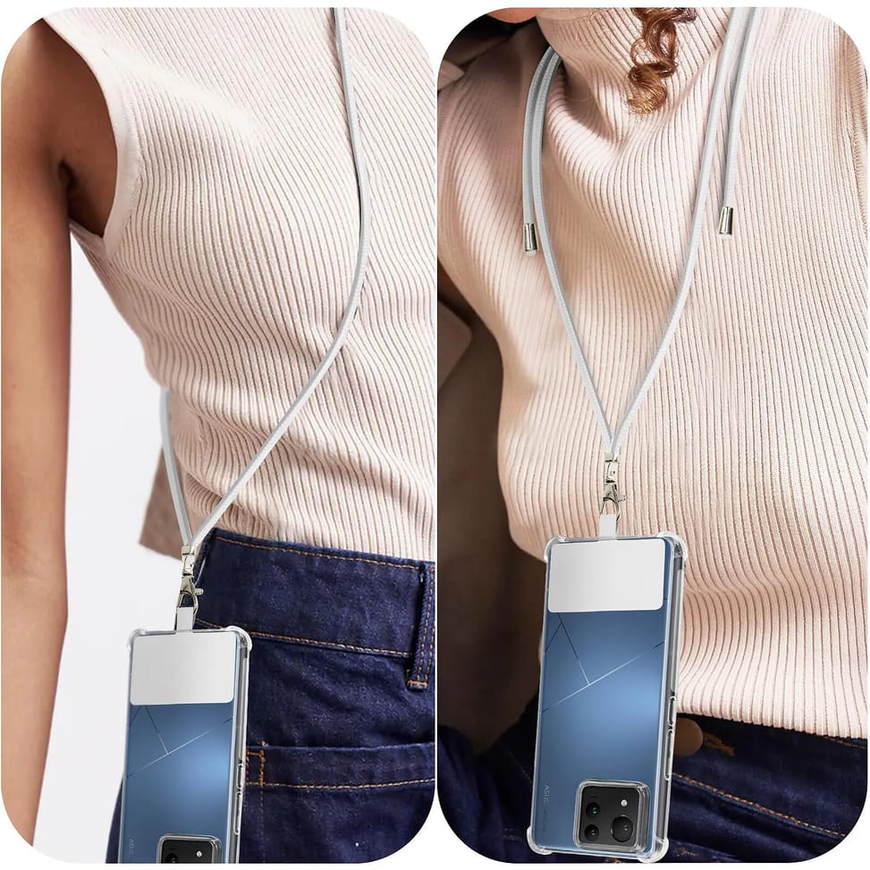 Avizar Cordon pour Smartphone Nylon Tressé 80cm Réglable Accroche Universelle Blanc — image 3