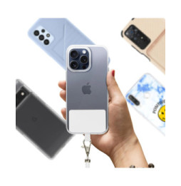Avizar Cordon pour Smartphone Nylon Tressé 80cm Réglable Accroche Universelle Blanc