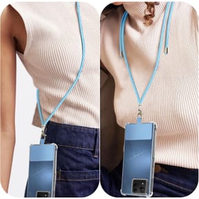 Avizar Cordon pour Smartphone Nylon Tressé 80cm Réglable Accroche Universelle Bleu Clair — image 3