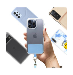 Avizar Cordon pour Smartphone Nylon Tressé 80cm Réglable Accroche Universelle Bleu Clair