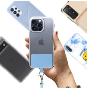 Avizar Cordon pour Smartphone Nylon Tressé 80cm Réglable Accroche Universelle Bleu Clair