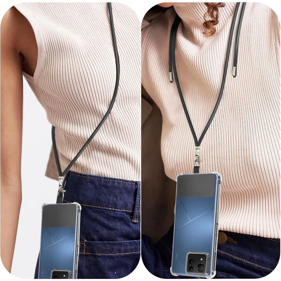 Avizar Cordon pour Smartphone Nylon Tressé 80cm Réglable Accroche Universelle Noir — image 3