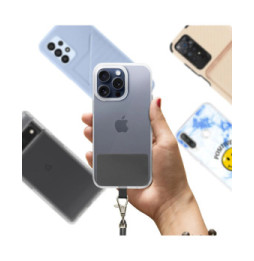 Avizar Cordon pour Smartphone Nylon Tressé 80cm Réglable Accroche Universelle Noir
