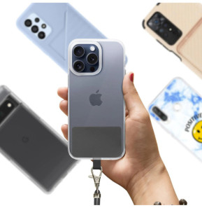 Avizar Cordon pour Smartphone Nylon Tressé 80cm Réglable Accroche Universelle Noir